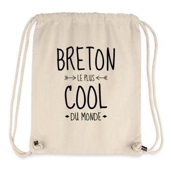 Bretagne / Breton / Bretonne / BZH / Breizh - Sac à cordon recyclé Stanley/Stella - blanc naturel - Devant