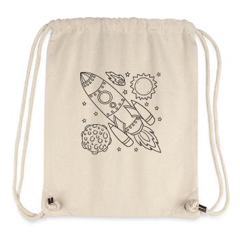 Rakete Weltraum Spaceship - Stanley/Stella recycelter Gym Bag - Naturweiß - Vorne