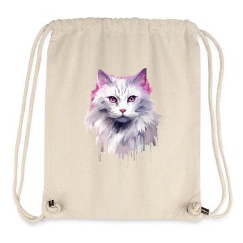 Langhaarkatze Katze Weiß Maine Coone Waldkatze - Stanley/Stella recycelter Gym Bag - Naturweiß - Vorne