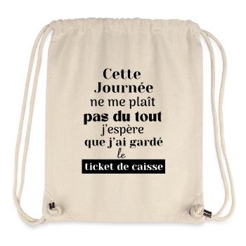 Cette journée je ne me plaît pas - Sac à cordon recyclé Stanley/Stella - blanc naturel - Devant