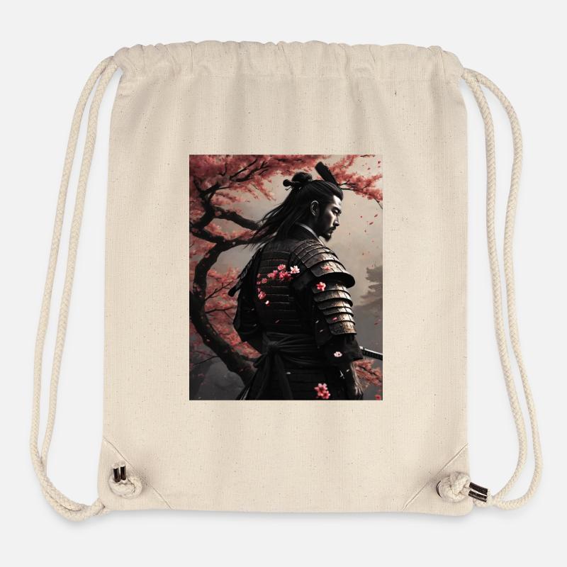 Fleurs de cerisier samouraï - Sac à cordon recyclé Stanley/Stella - blanc naturel