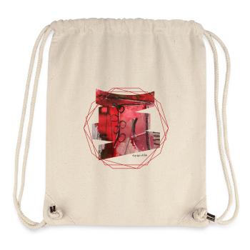 Art abstrait en rouge et noir - Sac à cordon recyclé Stanley/Stella - blanc naturel - Devant