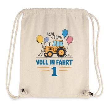 Cooler Traktor 1. Geburtstag: Bestseller Geschenk! - Stanley/Stella recycelter Gym Bag - Naturweiß - Vorne
