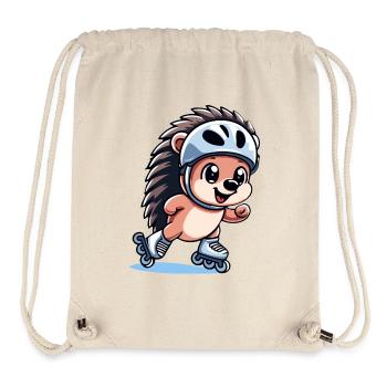 Speedy Hedgehog: Rollschuh-Champion - Stanley/Stella recycelter Gym Bag - Naturweiß - Vorne