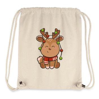 Cute Reindeer with Fairy Lights - Stanley/Stella Recycled Gym Bag - natural - Front