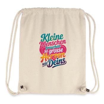 Kleine Menschen brauchen so große Herzen wie deins - Stanley/Stella recycelter Gym Bag - Naturweiß - Vorne