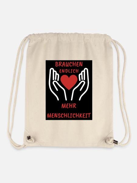 Herz- und Handdesign mit Botschaft - Stanley/Stella recycelter Gym Bag - Naturweiß