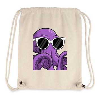 Casual octopus with sunglasses - Stanley/Stella Recycled Gym Bag - natural - Front