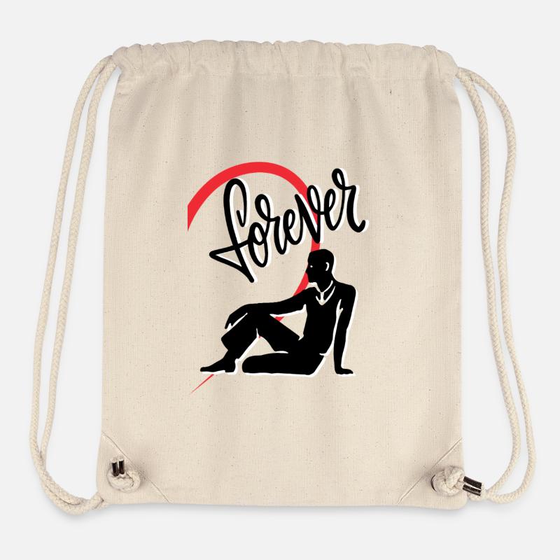 Figure d’un homme avec un cœur moitié droite - Sac à cordon recyclé Stanley/Stella - blanc naturel