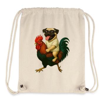 Carlin sur le manège du coq - Sac à cordon recyclé Stanley/Stella - blanc naturel - Devant