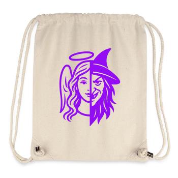 Silhouette Ange Sorcière Dualité - Sac à cordon recyclé Stanley/Stella - blanc naturel - Devant