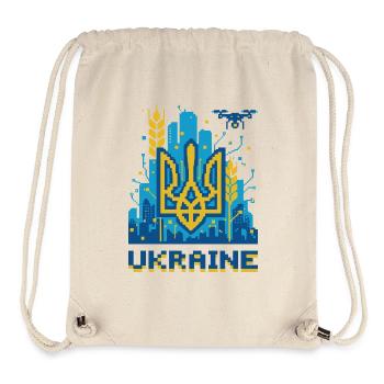 Ukrainischer Dreizack Stadtbild - Stanley/Stella recycelter Gym Bag - Naturweiß - Vorne