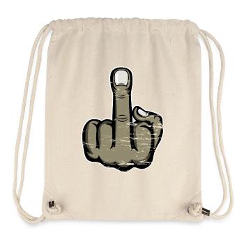 Mittelfinger Stinkefinger Design used - Stanley/Stella recycelter Gym Bag - Naturweiß - Vorne