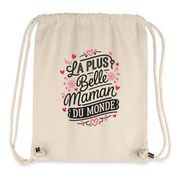 La plus belle Maman du Monde - Sac à cordon recyclé Stanley/Stella - blanc naturel - Devant