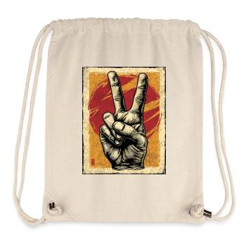 Peacezeichen im Vintage Stil - Stanley/Stella recycelter Gym Bag - Naturweiß - Vorne