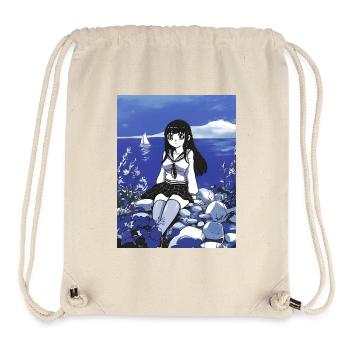 Seemann Mädchen Schulmädchen am Meeres in Blau - Stanley/Stella recycelter Gym Bag - Naturweiß - Vorne