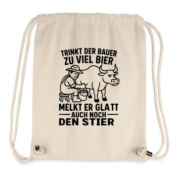 stier melken bauern spruch bier trinken - Stanley/Stella recycelter Gym Bag - Naturweiß - Vorne