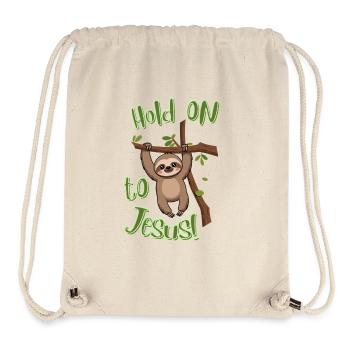 Jesus My Hold - Sloth - Christian - faith - Stanley/Stella Recycled Gym Bag - natural - Front