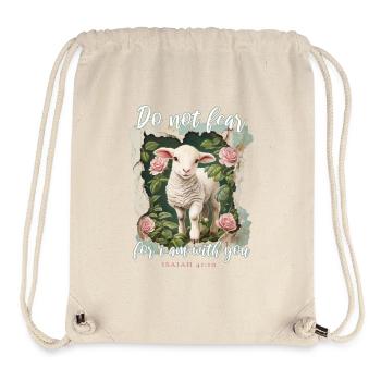 Verset biblique chrétien Lamb - Sac à cordon recyclé Stanley/Stella - blanc naturel - Devant