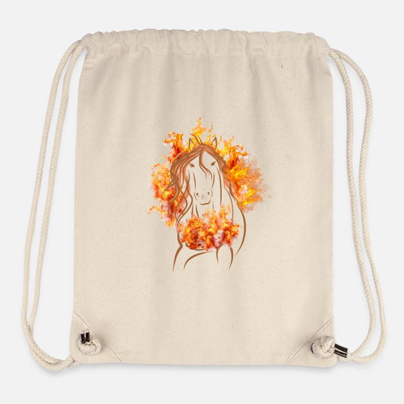 Cheval de Feu - Porte ta puissance vers l’extérieur - Sac à cordon recyclé Stanley/Stella - blanc naturel