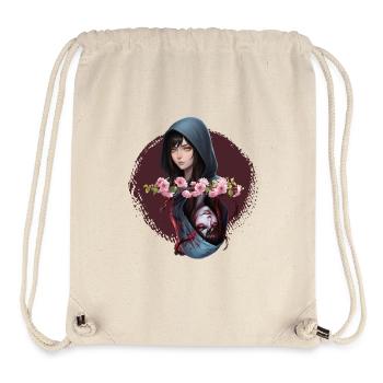 Hooded Noir Flower Rose - Stanley/Stella Recycled Gym Bag - natural - Front