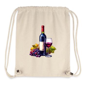 Rotwein / Wein - Stanley/Stella recycelter Gym Bag - Naturweiß - Vorne