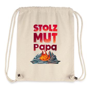 Idée cadeau pour les pompiers Papa Pride Courage Strength - Sac à cordon recyclé Stanley/Stella - blanc naturel - Devant