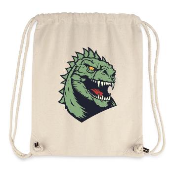Green Dino Head Illustration - Stanley/Stella Recycled Gym Bag - natural - Front