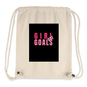 Pink_Minimalist_Girl_Got_Goals_Typographic_T-sh - Stanley/Stella recycelter Gym Bag - Naturweiß - Vorne