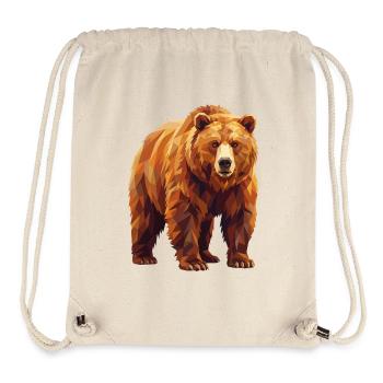 Geometrische Grizzlybär-Low-Poly-Kunst - Stanley/Stella recycelter Gym Bag - Naturweiß - Vorne