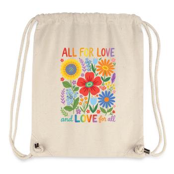 LGBTQ Pride Month - All For Love and Love For All - Stanley/Stella Recycled Gym Bag - natural - Front