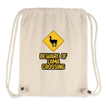 Lama Crossing Warning Sign - Stanley/Stella Recycled Gym Bag - natural - Front