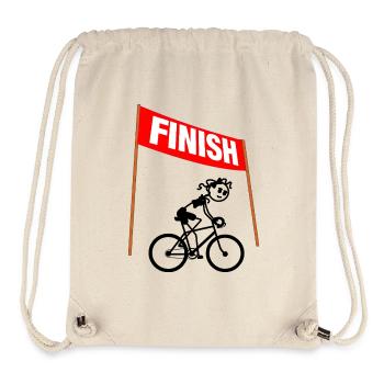 Junge Radfahrerin im Ziel - Stanley/Stella recycelter Gym Bag - Naturweiß - Vorne
