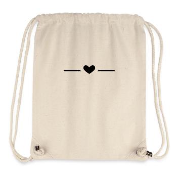 Ligne coeur noir - Sac à cordon recyclé Stanley/Stella - blanc naturel - Devant