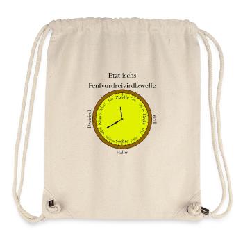 Uhrzeit auf Schwäbisch - Stanley/Stella recycelter Gym Bag - Naturweiß - Vorne