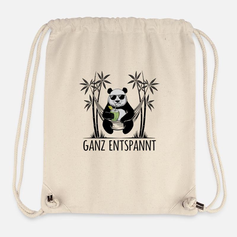 Panda - Completely relaxed - Stanley/Stella Recycled Gym Bag - natural