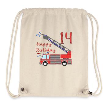 Fire engine Happy Birthday 14 - Stanley/Stella Recycled Gym Bag - natural - Front