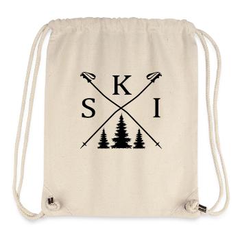 skifahrer ski pulverschnee skipiste - Stanley/Stella recycelter Gym Bag - Naturweiß - Vorne
