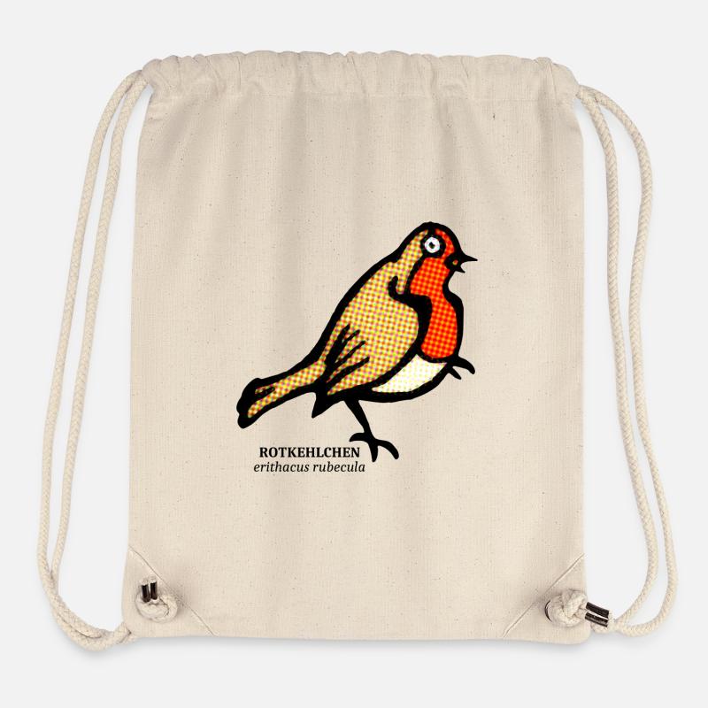 Rotkehlchen Erithacus rubecula Garten Vogel Party - Stanley/Stella recycelter Gym Bag - Naturweiß