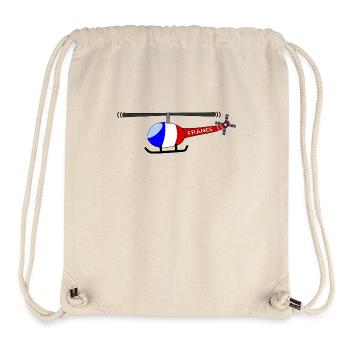 Hélicoptère France Flag Enfants - Sac à cordon recyclé Stanley/Stella - blanc naturel - Devant