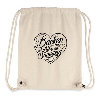 Brot Backen mit Sauerteig und Liebe - Stanley/Stella recycelter Gym Bag - Naturweiß - Vorne