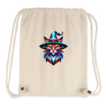 Geometrische Hexenkatze: Lebendige Polygon-Kunst - Stanley/Stella recycelter Gym Bag - Naturweiß - Vorne