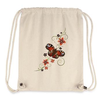 Peacock butterfly with floral ornament - Stanley/Stella Recycled Gym Bag - natural - Front