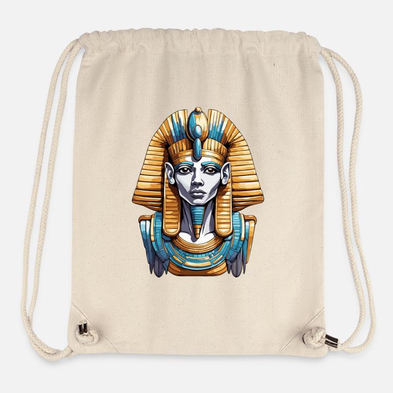 Egypte / Pharaon / Momies / Hiéroglyphes / Sphinx - Sac à cordon recyclé Stanley/Stella - blanc naturel
