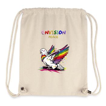 Vibrant Pride Dove : un symbole de paix et de LGBTQ+ - Sac à cordon recyclé Stanley/Stella - blanc naturel - Devant