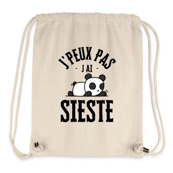 Je peux pas j ai sieste - Sac à cordon recyclé Stanley/Stella - blanc naturel - Devant