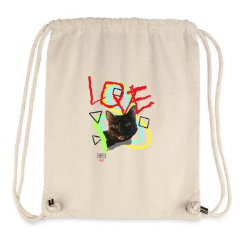 « Cat 2LovE » par Acryl Gallery & Design - Sac à cordon recyclé Stanley/Stella - blanc naturel - Devant