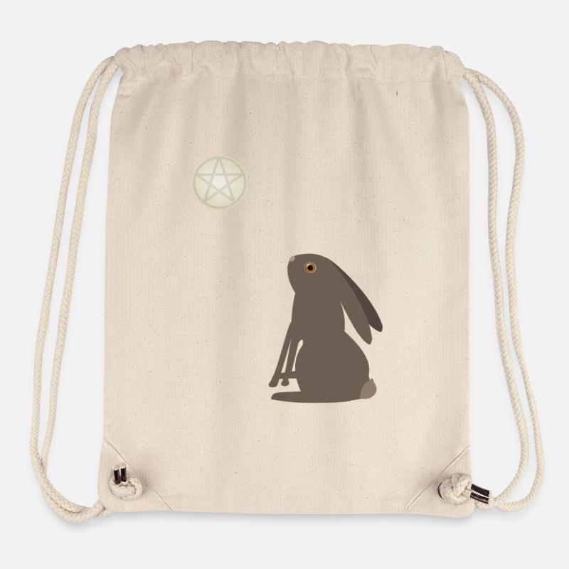 Magical Wiccan Hare and Pentacle Moon - Stanley/Stella Recycled Gym Bag - natural