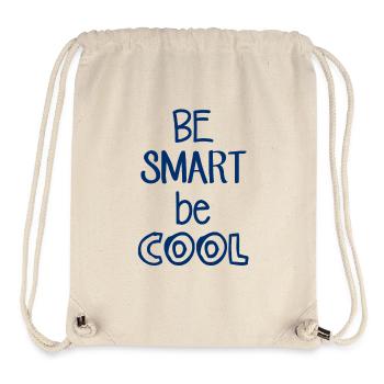 Be Smart be COOL - Lustiger Spruch - Coole Sprüche - Sac à cordon recyclé Stanley/Stella - blanc naturel - Devant