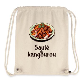 Kangaroo Stir-Fry - Dark Text - Stanley/Stella Recycled Gym Bag - natural - Front